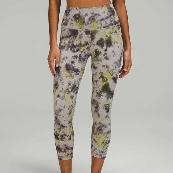 Lululemon Align High-Rise Crop 21" - 2 Radial Tie Dye Mauve Grey Multi - Picture 1 of 6